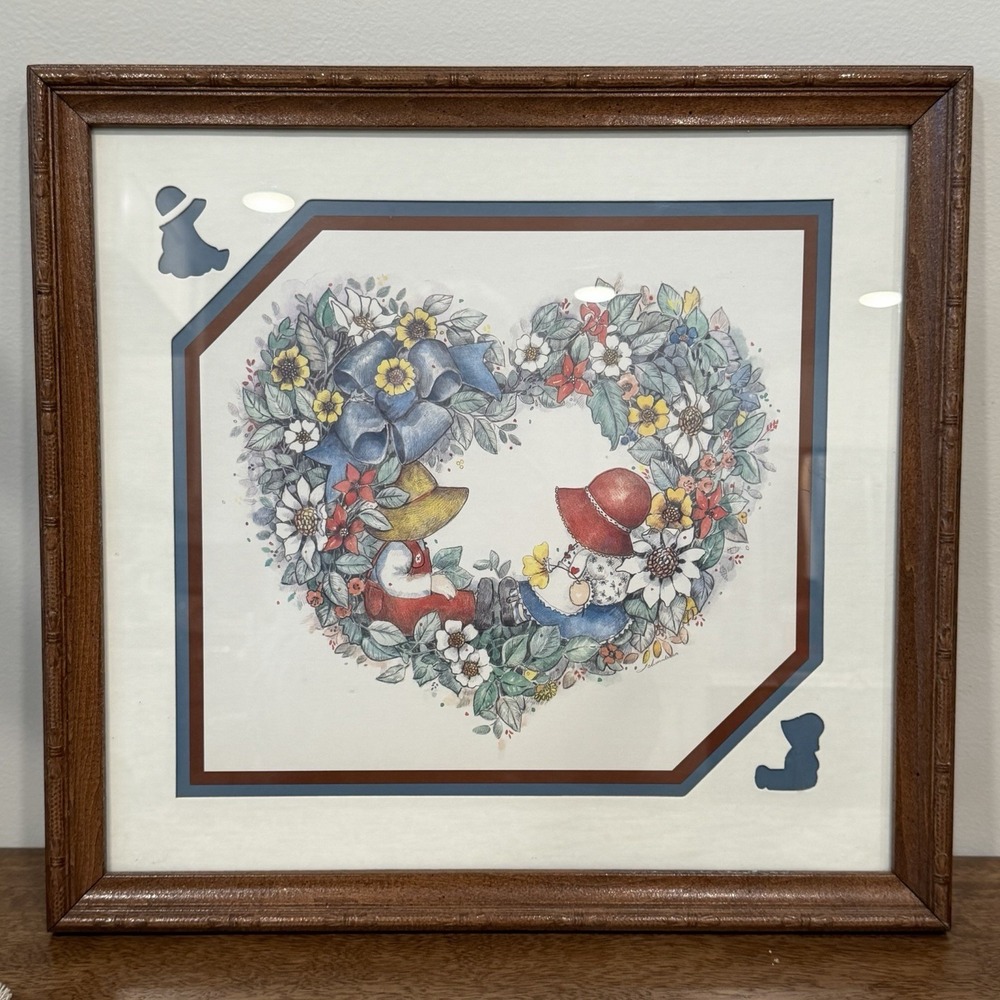 Granny Core Wall Decor Art Print Country Flowers Boy Girl Frame Matted Cottage